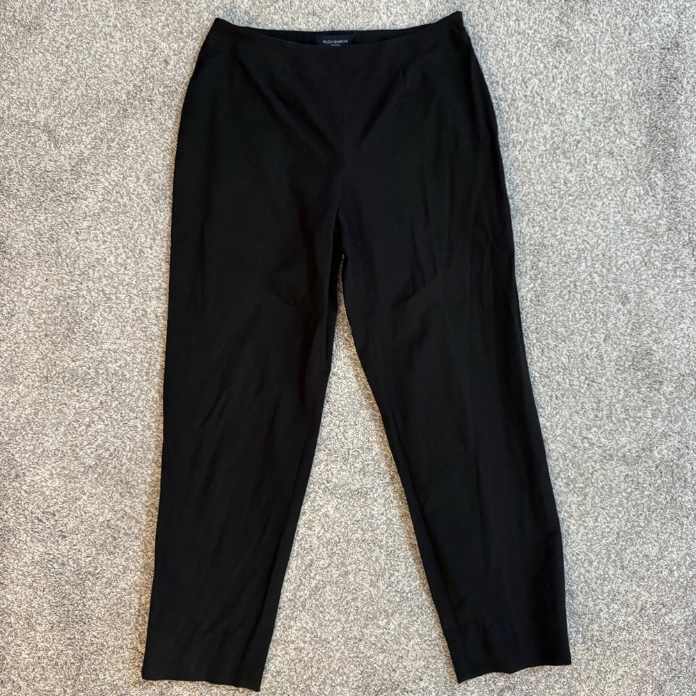 Piazza Sempione Audrey Women's Size IT 44 Black Cotton 30x26 Side Zip Pants